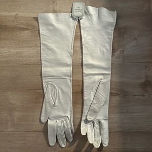 Christian Dior ivory leather gloves